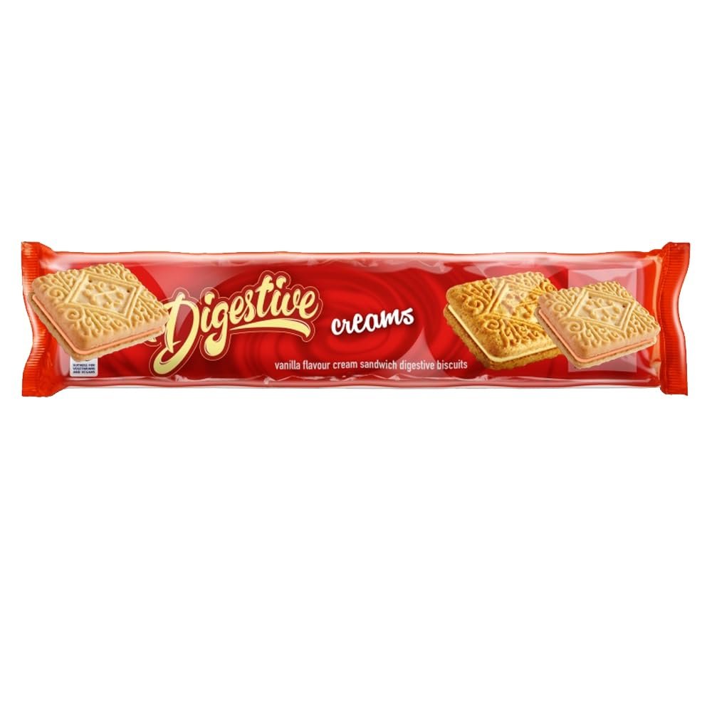 Hills Variety Cream Biscuits 150g Assorted Flavours Sandwich Biscuits Crunchy & Creamy Snack Ideal for Sharing, Tea Time & Lunchboxes (8, Digestive Creams)