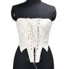 luoluoluo Women Sexy Basque Off-Shoulder Bustier Gothic Corset Top Lace up Boned Waist Cincher Punk Tank Top Medieval Renaissance Waist Trainer Body Shaper Going Out Corsets Crop Tops Party Clubwear view 2