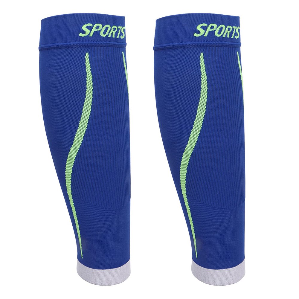 ACOGEDO Enhanced Calf Compression Sleeves for Sports - Footless Leg Compression Sleeve Splint for Running, Cycling - Dark Blue L/XL Blended Fabric (XXL)