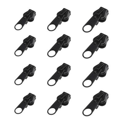 12 Pieces Zip Pullers Pockets DIY Tailor Crafts Luggage Zipper Sliders Replacement