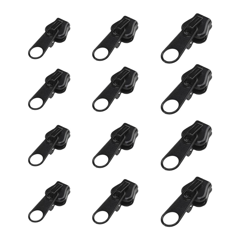 12 Pieces Zip Pullers Pockets DIY Tailor Crafts Luggage Zipper Sliders Replacement