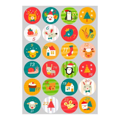 240x Christmas Countdown Advent Calendar Number Sticker Gift Package Seal Label Label Stickers
