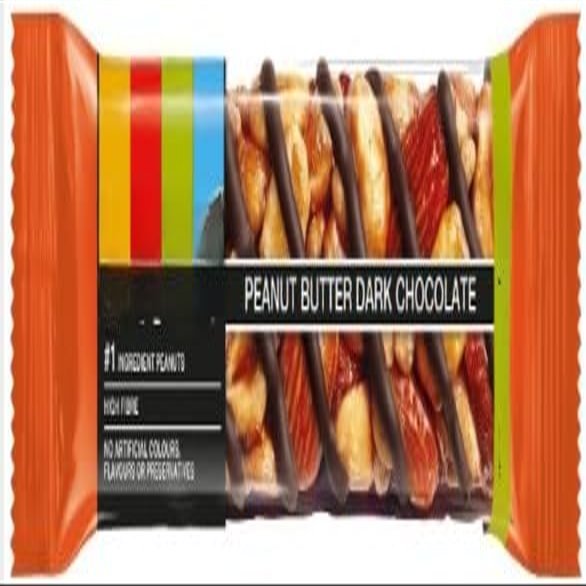Peanut Butter Dark Chocolate Bar - 40g Gluten Free & High Fibre (Pack Of 6) Deliciousness that brings a smile" For All Occasions