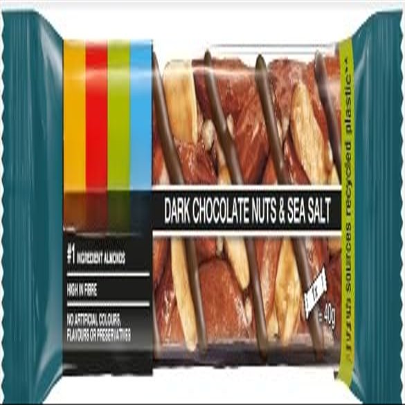 Dark Chocolate Nuts & Sea Salt, High Fibre Healthy Snack 40g (Pack Of 24) "Serving up some sweet happiness." For All Occasions