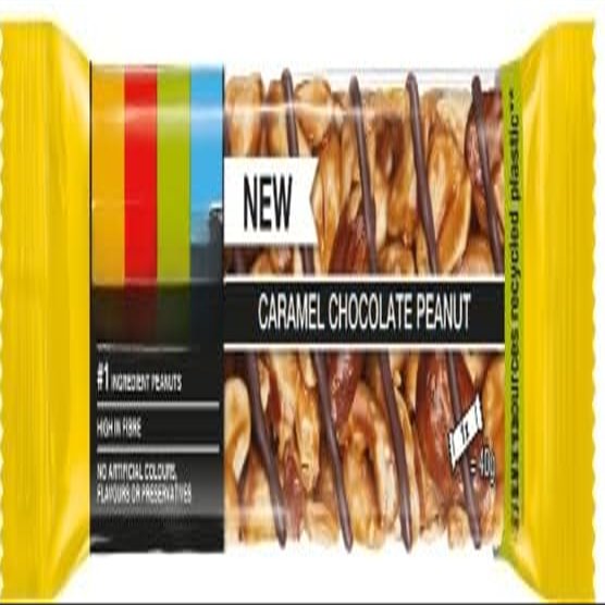 Caramel Chocolate Peanut, High Fibre Healthy Snack Bars 40g (Pack Of 24) "Serving up some sweet happiness." For All Occasions