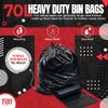 TB1 70L Heavy-Duty Bin Bags Pack of 15 (300 Bags) Black Refuse Sacks with Leakproof Base 20 Bags per Roll Tough Liners for Commercial, Outdoor & Home Waste Eco & Space-Saving view 2