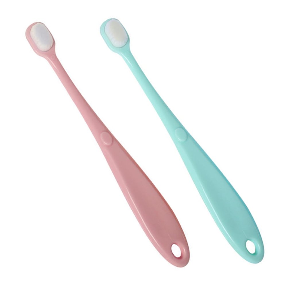 OATIPHO 2Pcs Soft Bristle Toothbrush Gentle Oral Care for Boy Girl Durable Tooth Cleaner Green Pink for Showers and Everyday Use