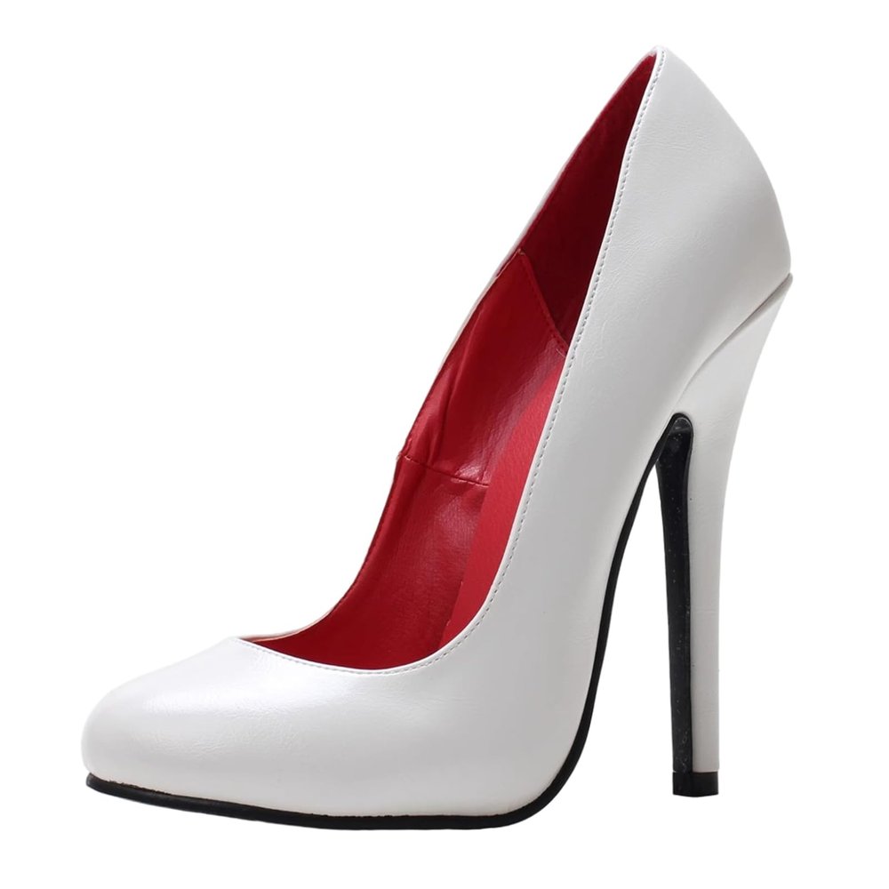 14cm High Heels for Men & Women | Big Size Black Dance Shoes for Pole Dancing, Striptease & Nightclub, Crossdressing Performances,White,6 UK