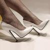 14cm High Heels for Men & Women | Big Size Black Dance Shoes for Pole Dancing, Striptease & Nightclub, Crossdressing Performances,White,6 UK view 3