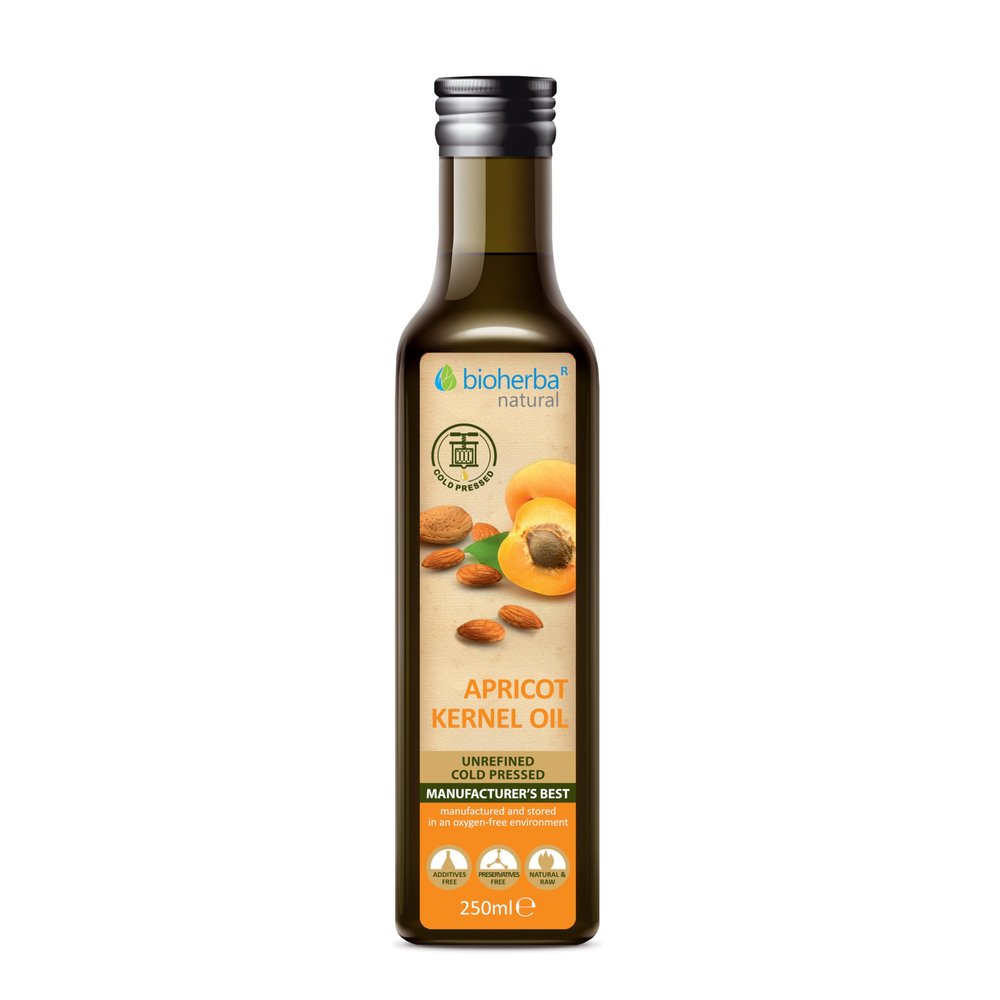 Apricot Kernel Oil 250 ml Cold-Pressed & Natural | Rich in Vitamins A, E & B | Light Texture & Delicate Aroma | For Cooking, Skin & Hair | By BIOHERBA