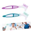 Gogogmee Denture Cleaning Brush 4Pcs with Comfort Handle Multi-Tiered Bristles for Gentle Plaque Removal Oral Care for Dentures and Orthodontic Appliances Portable Travel Use view 4