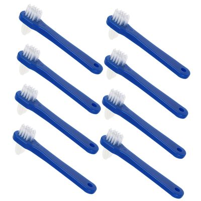 ERINGOGO Denture Toothbrush 8pcs Small Dual-Head Braces Brush Portable Mini Oral Care Cleaning Tool for Adults Household Use Blue