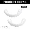2 Pairs Snap on Veneers Dentures Fake Teeth, Temporary Veneers Teeth Top and Bottom Set, False Teeth Clip in Veneers Kit Comfortable Dentures for Men and Women Regain Confident Smile view 2