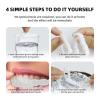 2 Pairs Snap on Veneers Dentures Fake Teeth, Temporary Veneers Teeth Top and Bottom Set, False Teeth Clip in Veneers Kit Comfortable Dentures for Men and Women Regain Confident Smile view 3