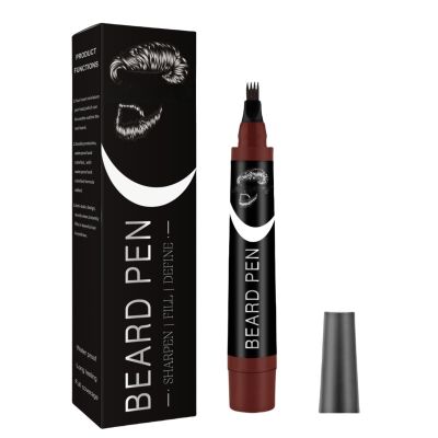 Beard Pencil Filler for Men,Beard Pencil Filler with Fork Tip,Natural Enhancer to Fill,Shape and Define,Easy Beard Pen Liner,Mustache Shaping and Enhancing,Waterproof & Long Lasting,Sharpen Hair,Brown