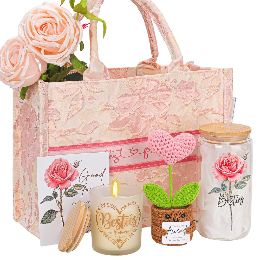 Bestie Gifts for Women,Best Friend Birthday Gifts for Women,Friendship Gifts for Best Friend Woman,Christmas Mothers Day Valentines Bestie Ideas Presents Basket