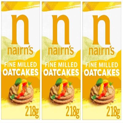 Nairn's Fine Milled Oatcakes, 218g (Pack of 3) - Healthy Snacks