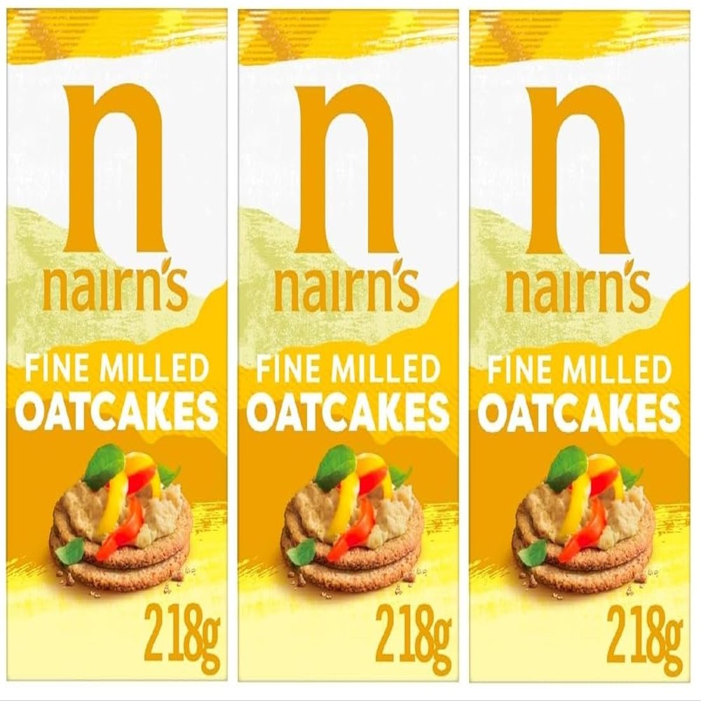 Nairn's Fine Milled Oatcakes, 218g (Pack of 3) - Healthy Snacks