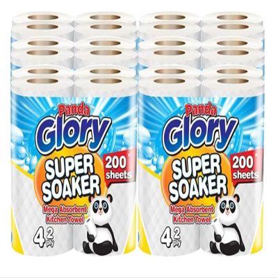 24 X Kitchen Towel | Nexus 2-Ply Kitchen Towel 4-Pack Paper Rolls | White Paper Embossed | Strong & Functional