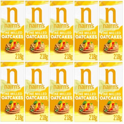 Nairn's Fine Milled Oatcakes, 218g (Pack of 10) - Healthy Snacks