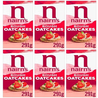 Nairn's Rough Oatcakes, 291g (Pack of 6) - Healthy Snacks