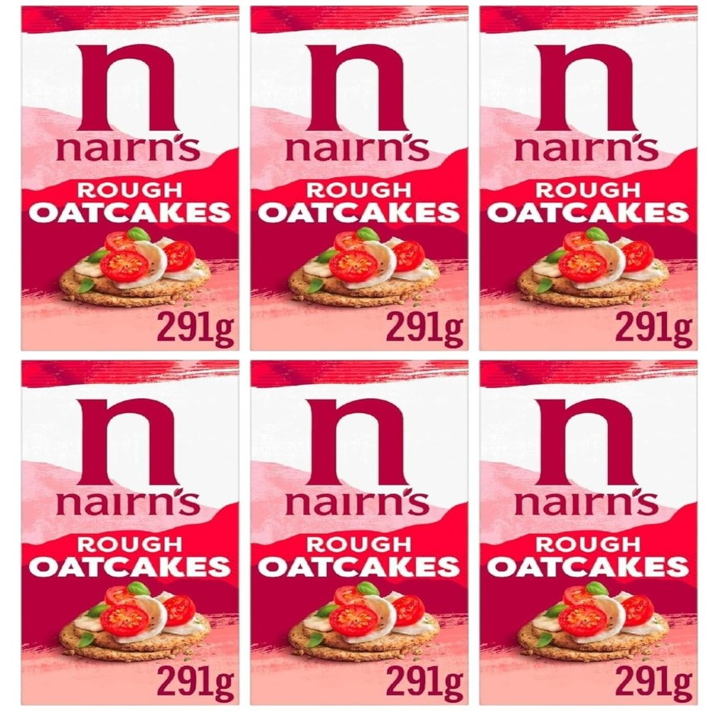 Nairn's Rough Oatcakes, 291g (Pack of 6) - Healthy Snacks