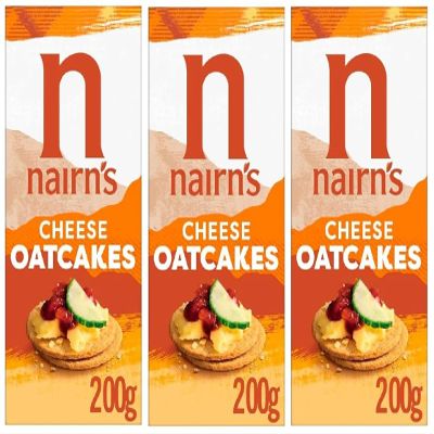 Nairn's Cheese Oatcakes, 200g (Pack of 3) - Healthy Snacks