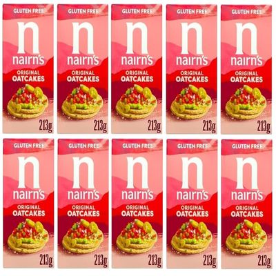 Nairn's Gluten Free Original Oatcakes, 213g (Pack of 10) - Healthy Snacks