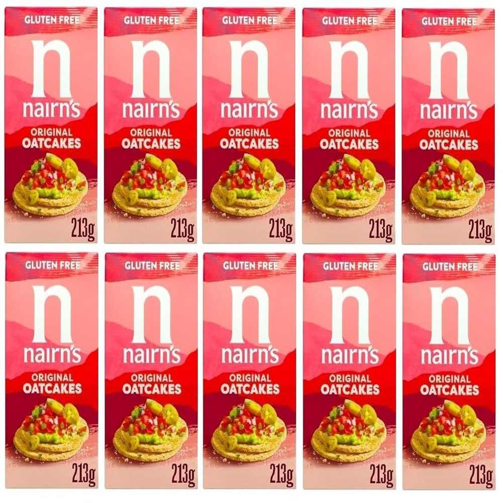 Nairn's Gluten Free Original Oatcakes, 213g (Pack of 10) - Healthy Snacks
