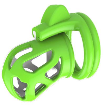 ZeeKoug Novelty White Green Plastic Porous Wearing Cage, Fitness Protection Cage, Replaceable 4-Size Rings, One Key, Comfortable Sports Accessories, Couple Gift