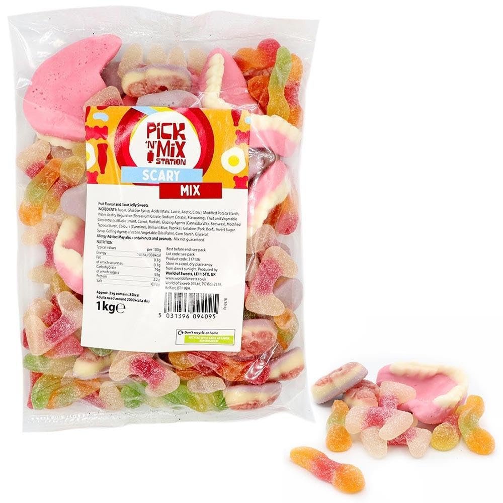 1kg Pick N Mix Sweets Bag 1kg Scary Sweets Mix