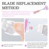 5 Replacement Blades for Women, with 1 Handle, 4 Stainless Steel Blades Corrosion Resistant, with Protective Strip, Ergonomic Handle, Gentle Shaving for Body and Sensitive Areas (Pink) view 4