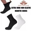 3-12 Pairs Men's Diabetic Cotton Mens Quarter Sock - Non Binding Top - Ring Spun Cotton Soizes 6-11 (UK, Numeric, 6, 11, Regular, Regular, 9, White) view 3