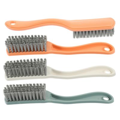 Yardenfun 4pcs Long Handle Brush Shoes Washing Brush Cleaning for Clothes Clothes Washer Random Color