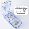 HAJHI Quickly Pill Cutter Stainless Steel Blade Pill Splitter for Different Sizes V-Slot Pill Slicer Storage Medicine Box Portable Dustproof(Blue) view 2