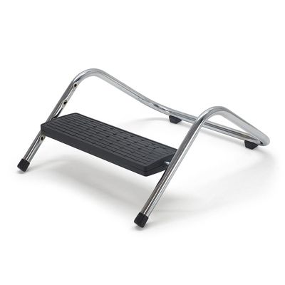 Adjustable Desk Footrest Adjustable 4 Heights Articulated Tray All Tilts Non-Slip Chrome Steel Structure Ergonomics and Comfort at Work