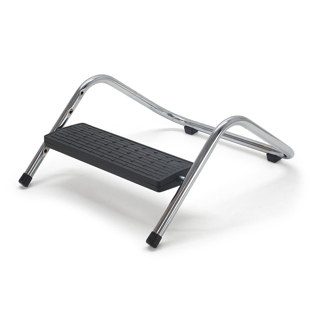 Adjustable Desk Footrest Adjustable 4 Heights Articulated Tray All Tilts Non-Slip Chrome Steel Structure Ergonomics and Comfort at Work