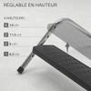 Adjustable Desk Footrest Adjustable 4 Heights Articulated Tray All Tilts Non-Slip Chrome Steel Structure Ergonomics and Comfort at Work view 2