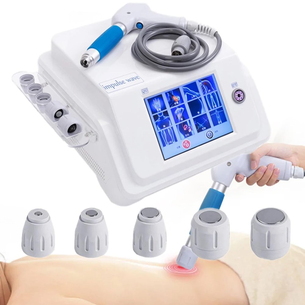 8.0 Bar Pneumatic Shockwave Therapy Machine with 5 Heads - Touch Screen, Muscle Pain Relief Massager ED Shock Wave Treatment for Erectile Dysfunction and Plantar Fasciitis,8InchScreen