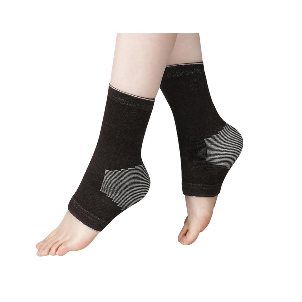 loyliawa Ankle Sleeve Support Comfortable Foot Pads Ankle Compression Sleeve with Open Toe Design Adjustable Support Brace for Plantar Fasciitis & Achilles Tendonitis Relief Lightweight Cotton Foot S