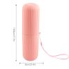 Baxnore Travel Toothbrush Case with Cover, Portable PP Toothbrush Holder, Non Slip Gear Design Storage, Compact Toothbrush Carrier for Business Trips Camping Dorm, Includes Handhel (White) (Gray) view 2