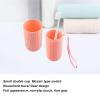 Baxnore Travel Toothbrush Case with Cover, Portable PP Toothbrush Holder, Non Slip Gear Design Storage, Compact Toothbrush Carrier for Business Trips Camping Dorm, Includes Handhel (White) (Gray) view 3