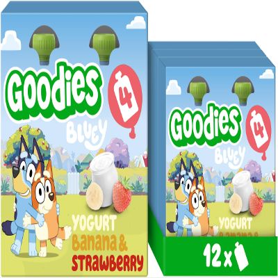 Goodies Bluey Kids Snack Fruit Yoghurt Pouches, 3 x (4 x 100 g)
