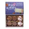HARRIS & JAMES Happy Birthday Gift Box (6 Pack) Filled With Milk and White Chocolate Truffles. Handcrafted Chocolate In Three Flavours Eton Mess, Salted Caramel & Biscuit Royal. view 1