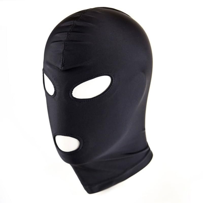 AZERISSO BDSM Hood Mask for Roleplay Soft Spandex, Multiple Openings, Unisex (Full Out,Large)