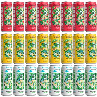Coconut Water Drink 24 x 320ml Mixed Variety Pack | Isotonic Coconut Drink | Naturally Hydrating & Refreshing | No Additives & No Added Sugar | Gluten Free, Dairy Free & Vegan
