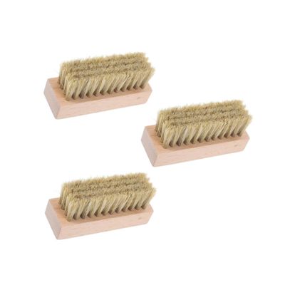 HONMEET 3pcs Wooden Cleaning Scrubbing Brush for Clothes and Shoes Multi-function Shoes Cleaning Brush for Hand and Floor Scrubbing Random Color