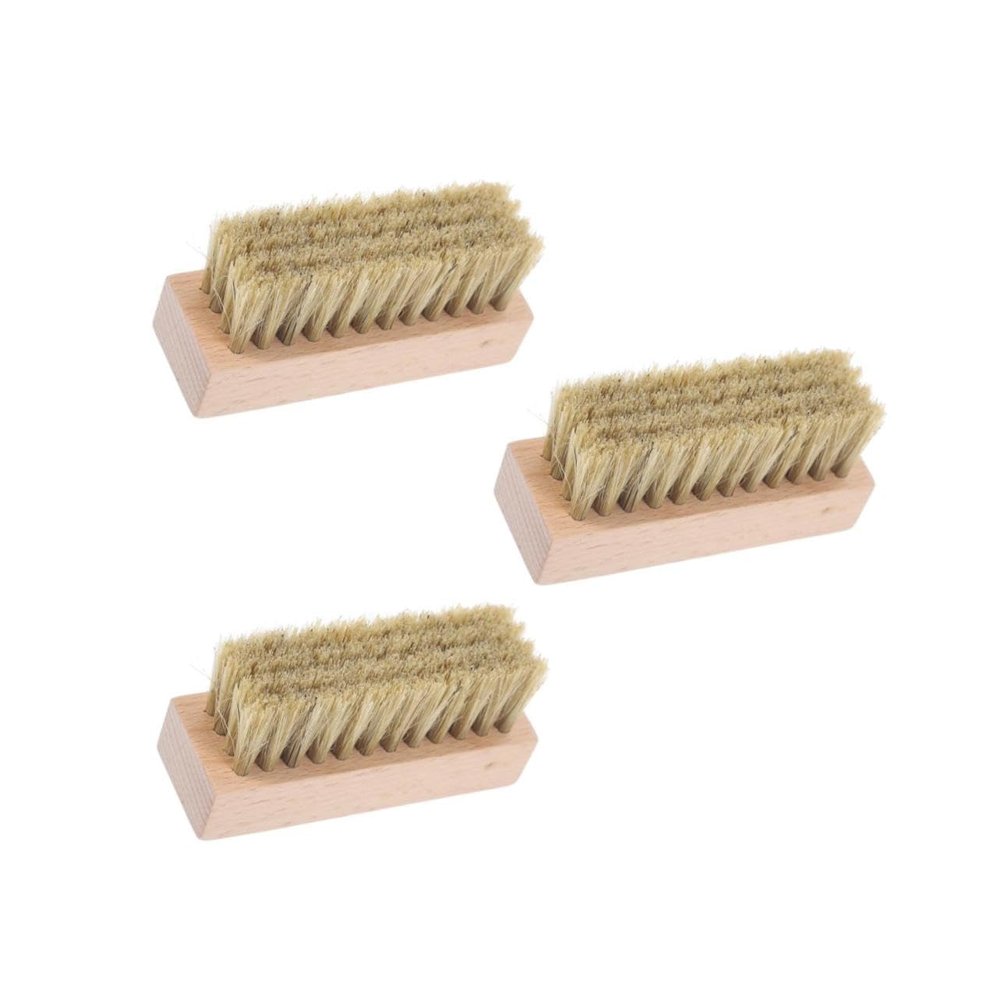 HONMEET 3pcs Wooden Cleaning Scrubbing Brush for Clothes and Shoes Multi-function Shoes Cleaning Brush for Hand and Floor Scrubbing Random Color