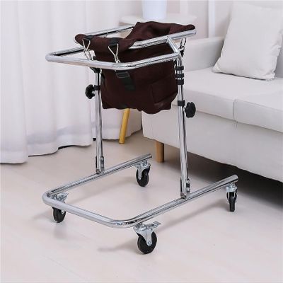 FUNDESEE Upright Rollator Walker Wheeled For Children With Cerebral Palsy,Suitable For Height 31"- 47", Rehabilitation Standing Frame Walker Walking Aid For Disabled(Pink)(Brown)