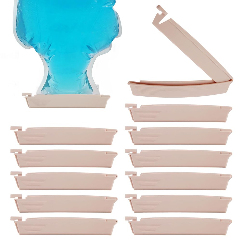 12Pcs Ostomy Bag Clip Colostomy Ostomy Supplies Drainable Pouch Clamp Tail,Reusable for Colostomy Bags, Universal Curved Closure Surefit Leak- Proof Colostomy Sealing Bars